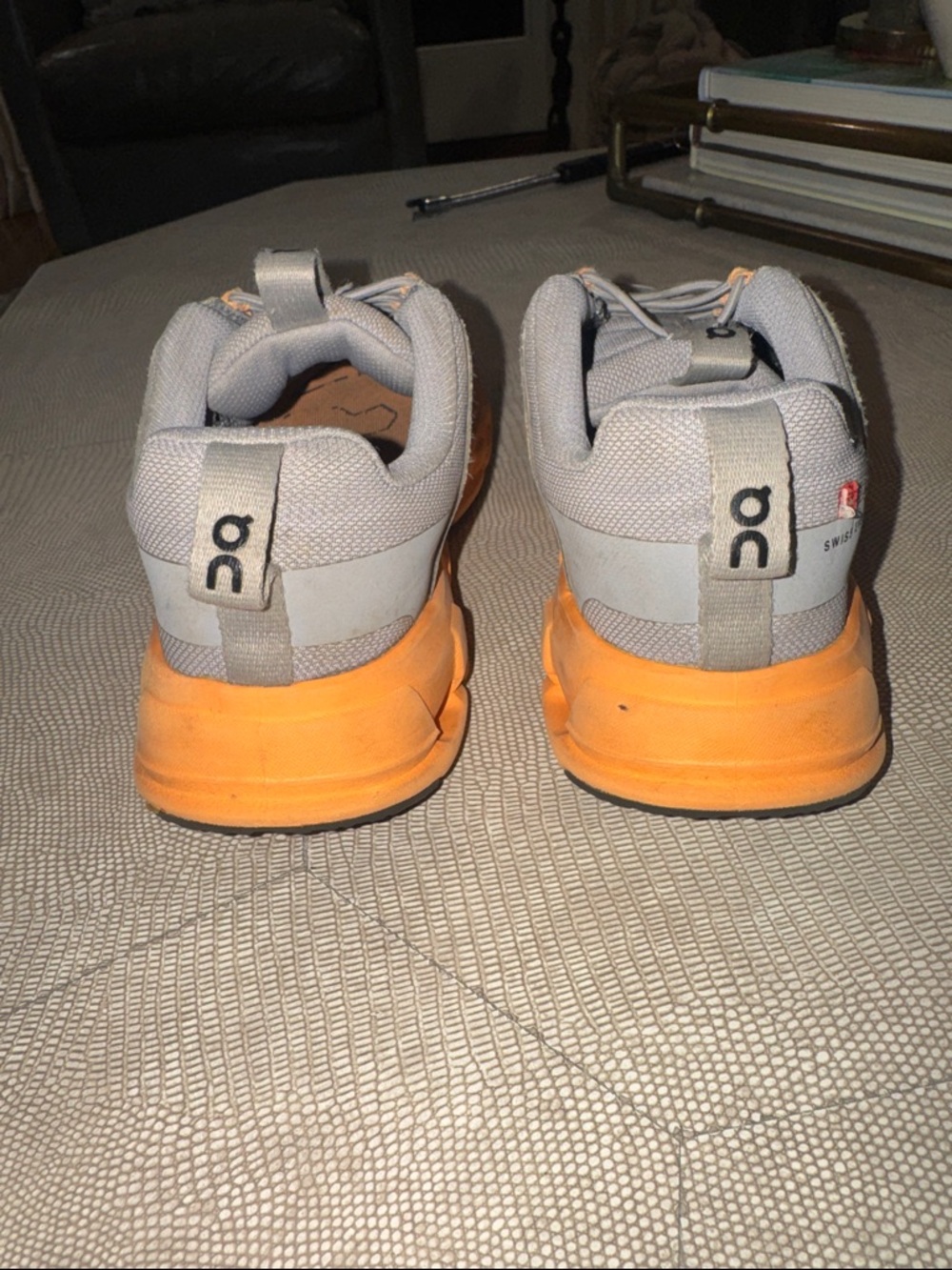 Boys OnCloud Tennis shoes
Size 1.5
Grey/orange
Used but with lots of wear left! - Picture 4 of 7